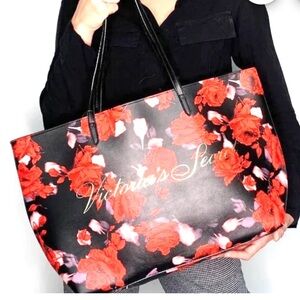 Victoria's Secret Floral Faux Leather Tote Bag